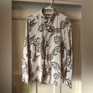 Ted Baker white floral shirt size 6